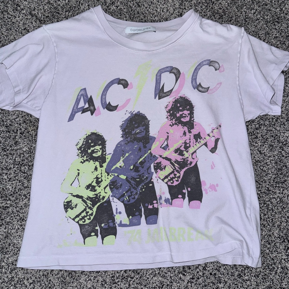 Daydreamer Women's AC/DC Graphic Tee - White and Multicolor